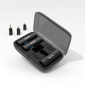 BOYALINK  Sistema de micrófono inalámbrico doble con diseño todo-en-uno
